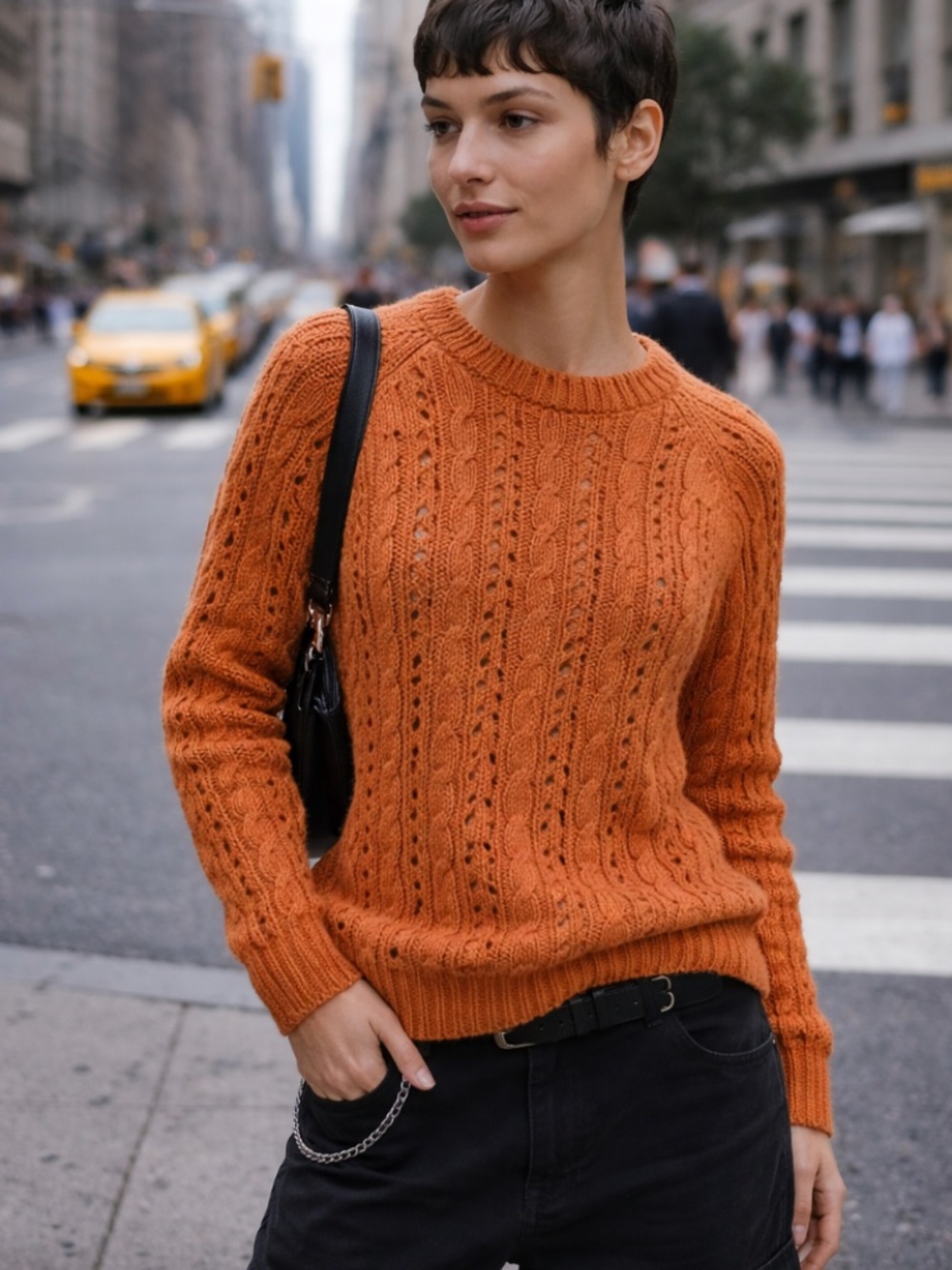 $315 Babaa 100% Organic Cotton Cable Knit Sweater No. 32 (Mi Tierra color) OS